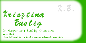 krisztina buslig business card